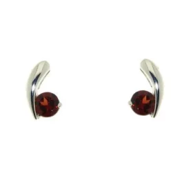 Boucles d oreilles Argent 925 Grenat serties pierres 3,5mm diamètre Dimensions du motif: 8x5mm 