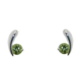 Boucles d oreilles Argent 925 Péridot serties pierres 3,5mm diamètre Dimensions du motif: 8x5mm 