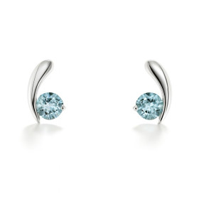 Boucles d oreilles Argent 925 Topaze Bleue Traitée serties pierres 3,5mm diamètre Dimensions du motif: 8x5mm 