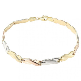 Bracelet 3 ors maille fantaisie Dimensions : 5mm x 19cm Système d attache : mousqueton