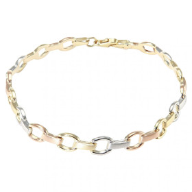 Bracelet 3 ors maille fantaisie Dimensions : 6x19mm Système d attache : mousqueton
