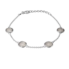 Bracelet Argent 925 Rhodié Labradorite Coussin Bracelet serti 4 pierres taille coussin 6x6mm Type serti : serti clos Brace...