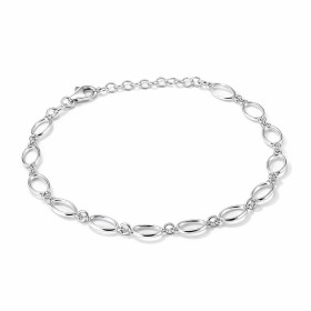 Bracelet argent 925 rhodié composé maillons ovales Largeur : 6mm Longueur ajustable 17 à 20cm Système d attache : mousqueton