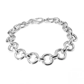 Bracelet argent composé gros maillons ronds 11mm diamètre maillons ovales 7x9mm Longueur du bracelet : 20cm