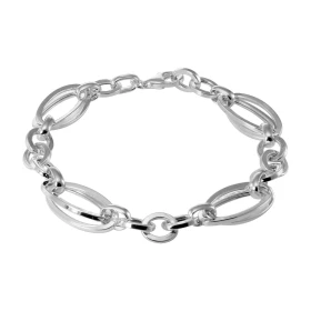 Bracelet argent alternance d ovales Longueur : 20cm Largeur 11mm