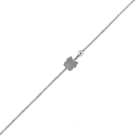 Bracelet fin argent maille jaseron au centre un petit motif papillon argent brossé Largeur: 6mm Longueur ajustable 16 à 19cm