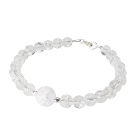 Bracelet Cristal roche 6-10mm Argent Ce bracelet est composé pierres 6mm d une pierre 10mm son centre Elle est séparée par...