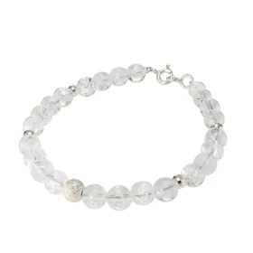 Bracelet Cristal roche 6mm Argent Ce bracelet est composé pierres 6mm, 4 perles facettées Argent 4mm diamètre d une perle ...