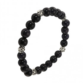  Bracelet Cuivre Bleu 8mm Motif Fleur Ce Bracelet est composé 20 perles 8mm Cuivre Bleu 5 intercalaires métal représentant...