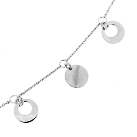  Bracelet argent rhodié plusieurs breloques rondes Diamètre d une breloque : 10 mm Longueur ajustable 19 à 22 cm 
