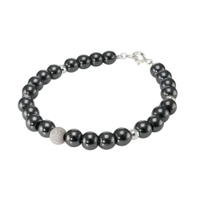Bracelet Hematite 6mm Argent Ce bracelet est composé pierres 6mm, 4 perles facettées Argent 4mm diamètre d une perle argen...