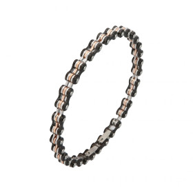 Bracelet Acier gris, rose noir type chaine vélo Largeur du bracelet : 6,2mm Longueur du Bracelet ajustable à 19, 20 ou 21cm