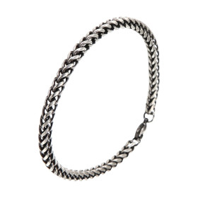 Bracelet homme acier vieilli maille gourmette Largeur du bracelet : 4mm Longueur : 21cm
