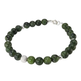 Bracelet Jade 6mm Argent Ce bracelet est composé pierres 6mm, 4 perles facettées Argent 4mm diamètre d une perle argent ma...