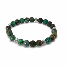 Bracelet Jaspe Africain 8mm Motif Oeil Porte Bonheur Ce Bracelet est composé 20 perles 8mm Jaspe Africain 5 intercalaires ...