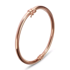 Bracelet jonc argent doré rose 925 Section ronde 4mm large Dimension intérieure : 53x59mm (pour poignet 17 à 20cm) Système...