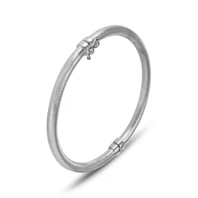 Bracelet jonc texturé argent 925 Dimension intérieure : 53x59mm (pour poignet 17 à 20cm) Système fermeture : ressort + hui...
