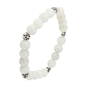 Bracelet Labradorite 8mm Motif Fleur Ce Bracelet est composé 20 perles 8mm Labradorite 5 intercalaires métal représentant ...