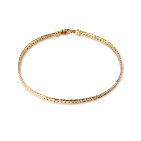  Bracelet maille anglaise Or jaune 750/1000 Maille anglaise creuse 3mm large Longueur du bracelet : 18cm 