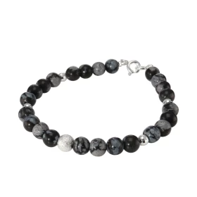 Bracelet Obsidienne 6mm Argent Ce bracelet est composé pierres 6mm, 4 perles facettées Argent 4mm diamètre d une perle arg...