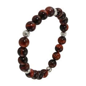 Bracelet Oeil Taureau 8mm Oeil porte bonheur Ce Bracelet est composé 20 perles 8mm Oeil Taureau 5 intercalaires métal repr...