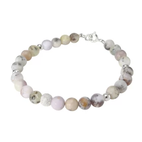 Bracelet Opale 6mm Argent Ce bracelet est composé pierres 6mm, 4 perles facettées Argent 4mm diamètre d une perle argent m...