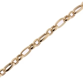 Bracelet or jaune 375 maille ovale Largeur maille : 6,3mm Longueur du bracelet : 19cm 