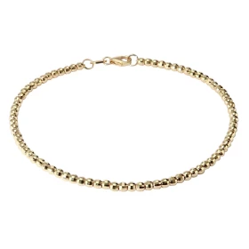 Bracelet or jaune 375 composé perles facettées Dimension : 2,5mm x 19cm Système d attache : mousqueton