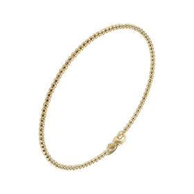 Bracelet or jaune 375 composé perles 2mm diamètre Dimensions intérieures : 48x58mm Système d attache : mousqueton