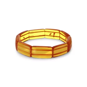 Bracelet Plaquettes Ambre couleur miel 12.4mm x 17.5cm Ambre couleur miel Enfilage sur élastique double Largeur : 12.4mm L...