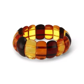 Bracelet Plaquettes Ambre multicolore 22mm x 18cm Ambre multicolore Enfilage sur élastique double Largeur : 22mm Longueur ...