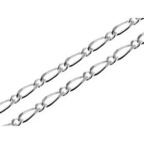 Chaine maille figaro altern&eacute;e 1.1 Argent 925/1000  Largeur maille : 3.5mm Longueur chaine : 50cm