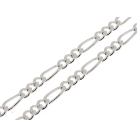 Chaine maille figaro altern&eacute;e 1.3 Argent 925/1000  Largeur maille : 3.7mm Longueur chaine : 50cm