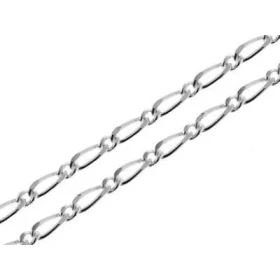 Chaine maille figaro alternée 1.1 Argent 925/1000 Largeur maille : 3mm Longueur chaine : 50cm 