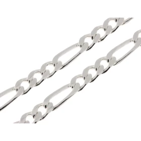 Chaine Argent pour homme. Maille figaro altern&eacute;e 3.1 Largeur 5.2mm Longueur 55cm.