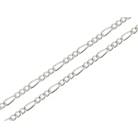 Chaine maille figaro altern&eacute;e 1.3 Argent 925/1000  Largeur maille : 2.1mm Longueur chaine : 45cm