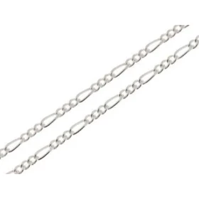 Chaine maille figaro altern&eacute;e 1.3 Argent 925/1000  Largeur maille : 2.3mm Longueur chaine : 50cm