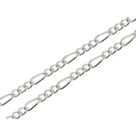  Chaine maille figaro altern&eacute;e 1.3 Argent 925/1000 Largeur maille : 2.8mm Longueur chaine : 45cm 