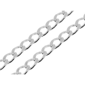 Chaine Argent 925/1000 maille gourmette claire&nbsp; longueur 45cm, largeur 4mm.