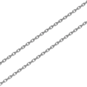 Chaine maille forçat Or blanc 375/1000 Largeur maille : 1.1mm Longueur chaine : 45cm Fermoir : anneau ressort