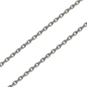  Chaine maille forçat Or Blanc 375/1000 Largeur maille : 1.4mm Longueur chaine : 45cm Anneau fermeture intermédiaire à 42cm 