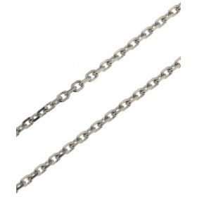  Chaine Or Blanc maille Forçat Largeur maille : 1,7mm Longueur chaine : 50cm 