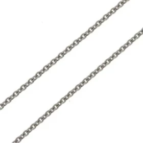  Chaine maille forçat ronde Or Blanc 750/1000 Largeur maille : 1.5mm Longueur chaine : 40cm 