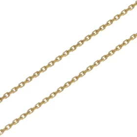  Chaine maille forcat Or jaune 375/1000 (9 carats) Largeur maille : 1.4mm Longueur chaine : 60cm Fermoir anneau ressort 