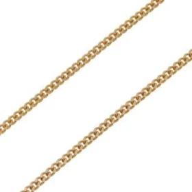  Chaine maille Gourmette Or jaune 375/1000 Largeur maille : 2mm Longueur chaine : 50cm 