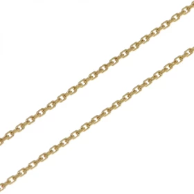  Chaine maille forcat Or Jaune 750/1000 Largeur : 1mm, longueur : 50cm 