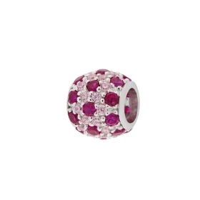 Charm Argent 925 rhodié Boule pavée d oxydes Dimensions du charm : 10mm x 10mm Diamètre du trou : 5mm Pavage d oxydes zirc...