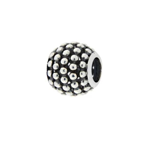 Charm Ethniqueen Argent 925 rhodié noirci Dimensions du charm : 11x9mm Diamètre du trou : 5mm Motif composé boules base ar...