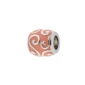 Charm Motif Ethnique Argent 925 Email Rose Dimensions du charm : 11x9mm Diamètre du trou : 5mm Motifs argent base émail ro...