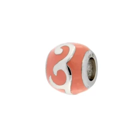 Charm Motif Ethnique Argent 925 Email Rose Dimensions du charm : 11x9mm Diamètre du trou : 5mm Motifs argent base émail ro...